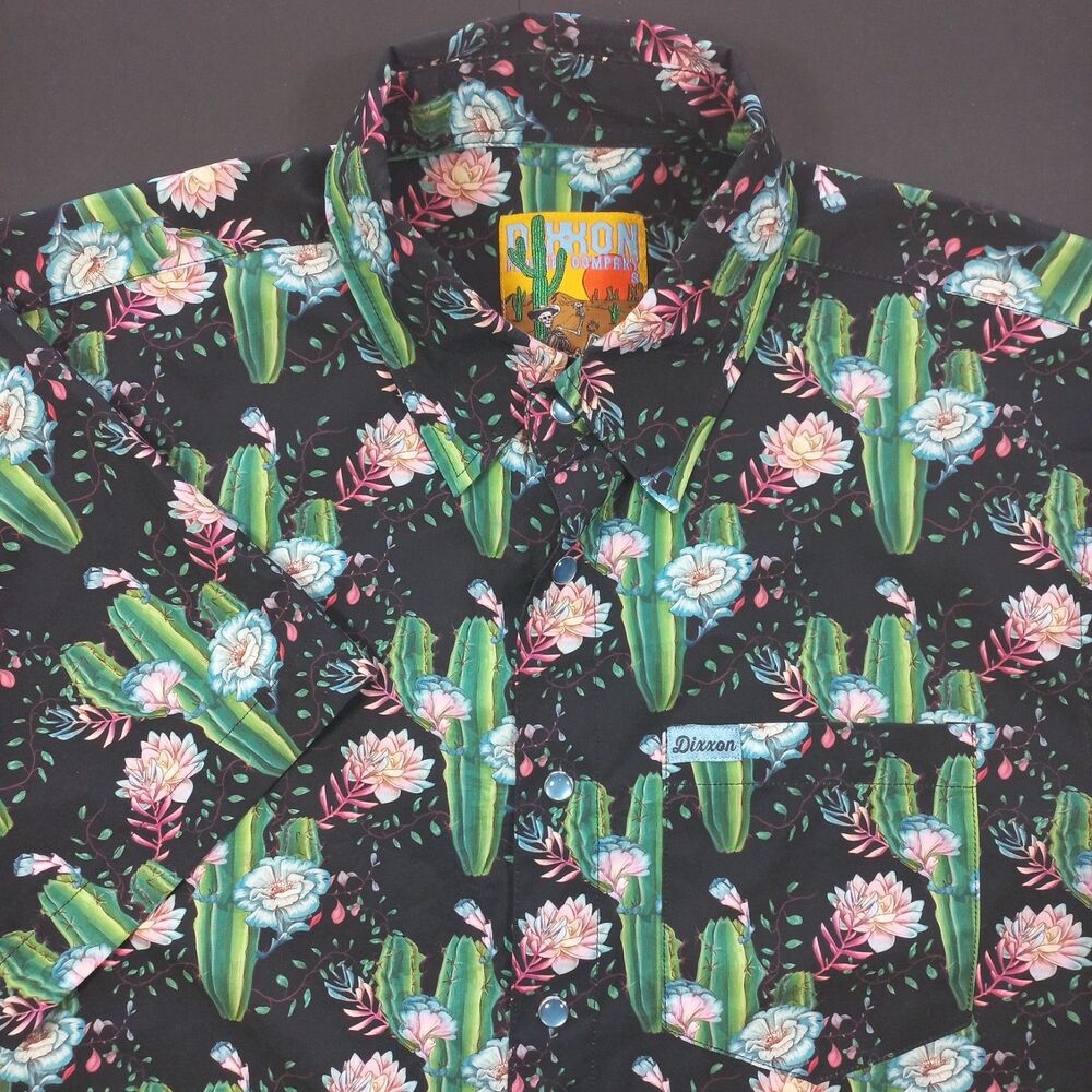 Dixxon The Good-Time Charlie Short Sleeve Party Shirt Cactus Mens Small S